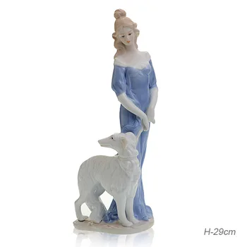 

Figurine lady with a dog 29 cm