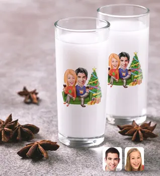 

Personalized Valentine New Year Caricature Of Dual Arrack Cup set-4
