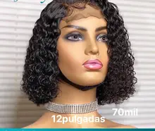 Pelucas cortas de pelo humano con corte Bob, 4x4, rizado brasileño virgen Jerry rizado, línea de cabello Natural moderno, peluca rizada Bob 13x4