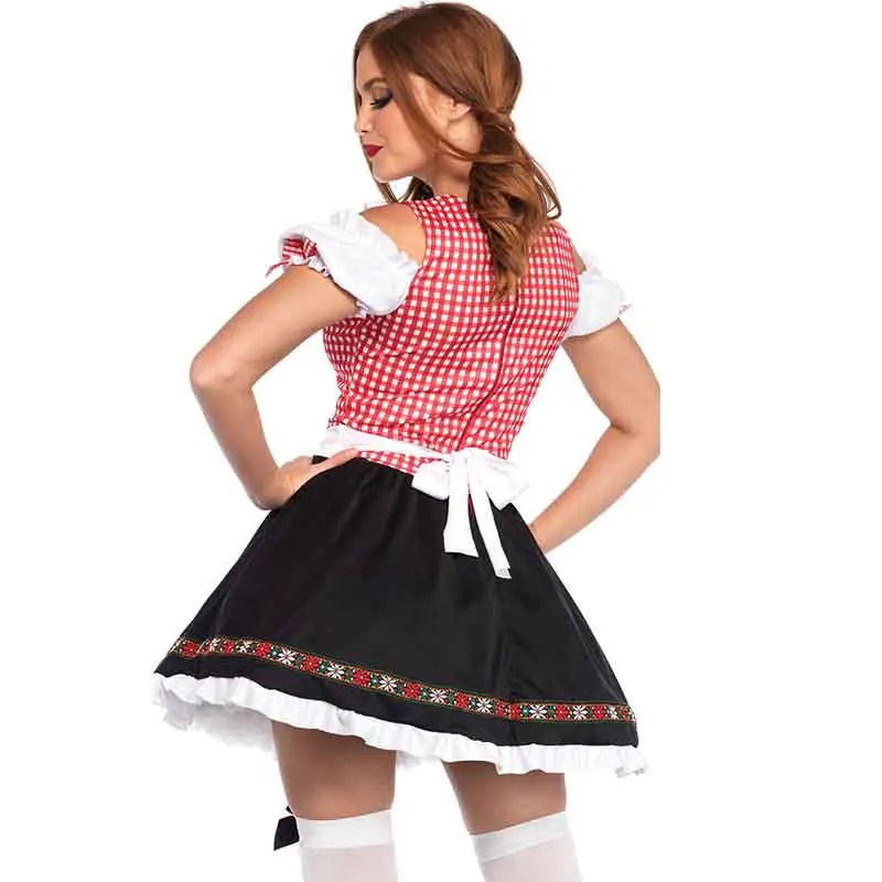 Сексуальные горячие Oktoberfest женские наряды Dirndl горничная из немецкой пивоварни Cospaly пикантные костюмы для Хэллоуина Женская Карнавальная Фантазия платье