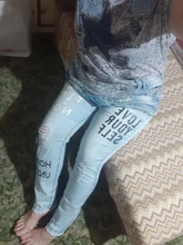 Pantalones vaqueros rectos de cintura alta para mujer, Pantalón elástico ajustado, ropa de calle con estampado de letras, pantalones de Vaqueros pitillo lavados