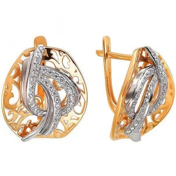 

Esthete earrings with cubic zirconia in red gold