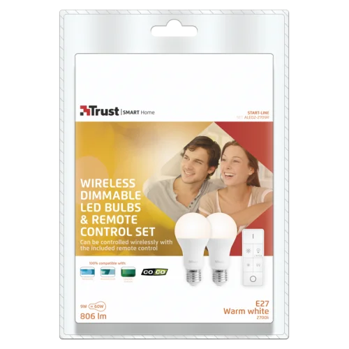 Набор LED TRUST 71146 2700К 2-лампы+пульт DIM ALED2-2709R E27