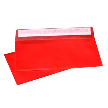 

Envelope made of red tracing paper, E65 100x220mm, transparent, tape, 10 PCs.
