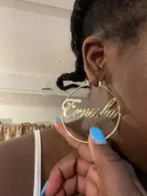 Pendientes personalizados de acero inoxidable con letras para mujer, joyería de boda con nombre personalizado, 3 colores