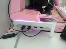 Laptop-Stand Desk-Riser Monitor Notebook Usb-Hub Fast-Charger Desktop Space-Bar 4ports