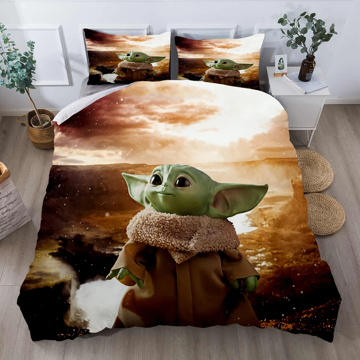 Disney Bedding Set Yoda Baby Series Duvet Cover Chilren Teen Bed Cover