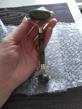 Gua Sha-Rodillo verde 2 en 1, conjunto de herramientas, masajeador, rascador de Jade Natural, con piedras para cara, cuello y espalda, 2 uds.