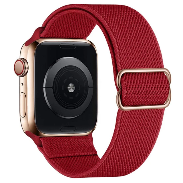 Scrunchie Strap For Apple watch band 44mm 40mm 38mm 42mm 41mm 44mm Nylon bracelet correa iWatch Serie 4 5 3 2 1 SE 6 7 45mm 41mm 15Wine red