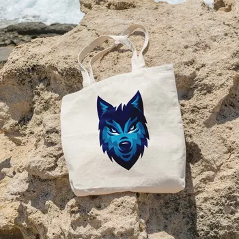 

Angemiel Bag Aggressive Wolf Picture Shopping Beach Tote Bag