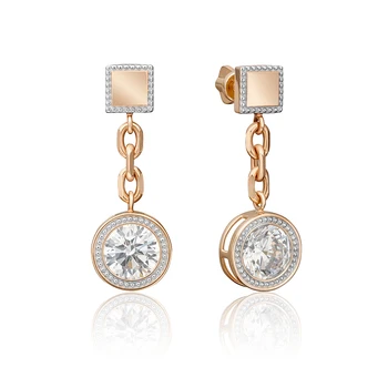 

585 sterling gold earrings, platinum brand, art. 02-4557-501-1110-38