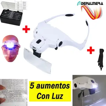 

DEPALMERA | Eyeglass magnifier Led light glasses increases Weld read Watchmaker multicolor jewelry electronic repair