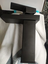 Bathroom Basin Faucet Tap Mixer Vanity-Sink Waterfall Brass Black-Plated Single-Handle