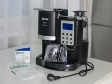 DEVISIB máquina de café 3 en 1 semiautomático máquina de café Espresso con amoladora y leche de vapor para hacer Cappuccino Latte Americano