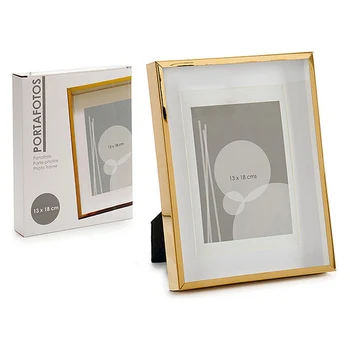

Photo frame Gift Decor Aluminium Gold (13 x 18 cm)