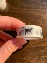 1 unds/pack nueva 15 Mm * 10m de dibujos animados negro estampado de gato de papel japonés cintas Washi cinta adhesiva adhesivo decorativo cintas