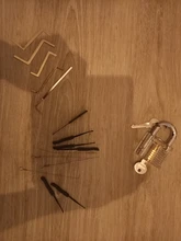 KAK transparente Visible a corte práctica candado cerradura con roto clave eliminar Kit de gancho de Extractor de cerrajero herramienta de la llave