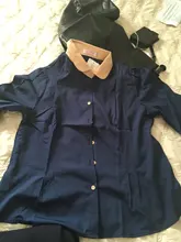 Casual Shirt Blouse Tops Button Patchwork Blusas Long-Sleeve Lapel Office Autumn Plus-Size