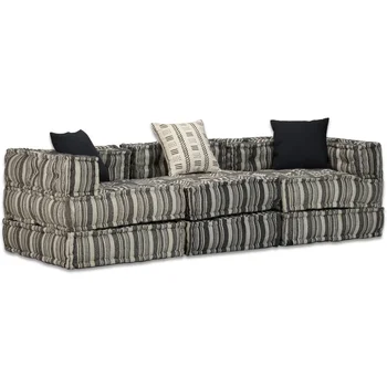 

Sofa Bed Modular 3 seats in the striped fabric sofas