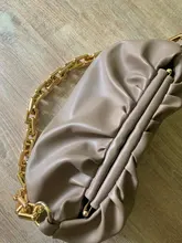 Bolso de mano de día para mujer, cadena dorada gruesa, pinza para masa, bolso de hombro, bolsa de hombro, Baguette plisado, 2021