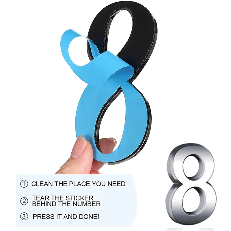 Self Adhesive Numbers for Outdoor Exterior House Numbers Signs on the Door Mailbox Numbers 0-9 Apartment Office Hotel Room house number signs door signs house numbers number plate