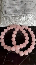 Pulsera elástica de cuarzo con piedra Natural para mujer, brazalete de color rosa en polvo, 2021