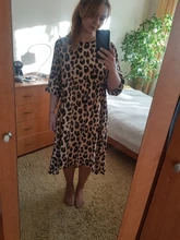 Printed Dresses Robe Bohemian Long-Sleeve VONDA Leopard Casual Women Vestidos Femme O-Neck