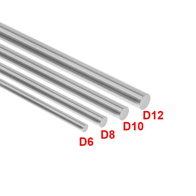 linear shaft 3D printer parts Cylinder Chrome Plated Liner Rods axis 6mm 8mm 10mm 12mm 400mm 2pcs 8mm 400mm