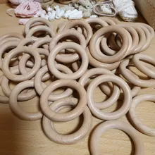 Lets Make-anillos de madera para dentición de bebé, roedores de madera de arce Natural de superficie lisa 98/70/55/40mm, sin Bpa, 50 Uds.