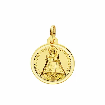 

Medal 18k gold Virgin of Covadonga 16mm. Smooth bezel [AA2577]