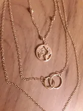 Colgante Retro de Luna y mapa del mundo para mujer, collar de oro Colodr multicapa, accesorios de joyería para fiesta