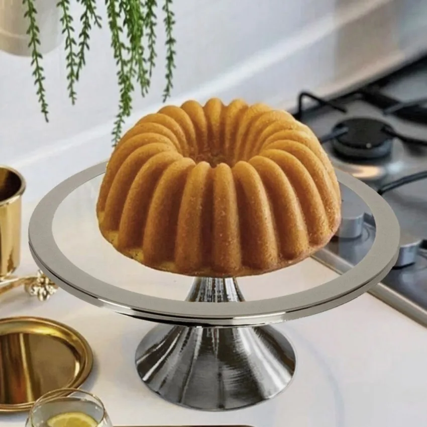 

wonderful dowry wedding mothers day birthday gift awesome decor Thick Footed Cake and Pastry Stand 30cm - Silver