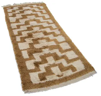 

87x206 Cm Beige Handmade Vintage Tulu Rug-3x7 Ft