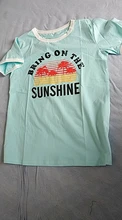 Womens T-Shirt Top-Tees Short-Sleeve Sunshine Bring Letter-Print O-Neck Casual on The