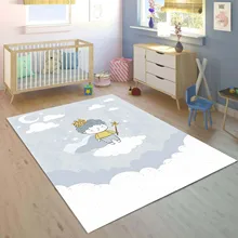 Else Little Prens on Gray White Clouds 3d принт Нескользящая микрофибра для детской комнаты декоративный коврик
