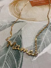 Día de la madre, carta de mamá colgante collar para mujer 3 colores mamá placa Cadena de clavícula collar joyería de personalidad regalo