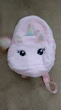 Mochila escolar de felpa con dibujos de unicornios para niños y niñas, bolso de hombro de felpa, 1 unidad