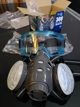 Mascarilla de seguridad para carpintero, protector para pulidora, a prueba de polvo y con 10 filtros nuevo, máscara respiratoria antipolvo con filtro dual