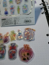 Pegatinas de decoración para diario, botellas de deseos, estampado dorado, 1 paquete (48 Uds.)