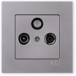 

PnpnElectrıc Gns Eqona Metallic Silver Satellite Socket Transitive (Sat-TV-Radio) TV-R-SELL Socket Intermediate