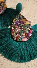 Jewelry-Accessories Tassel-Earrings Glitter-Sequins Crystal Drop Colorful Bohemia Women