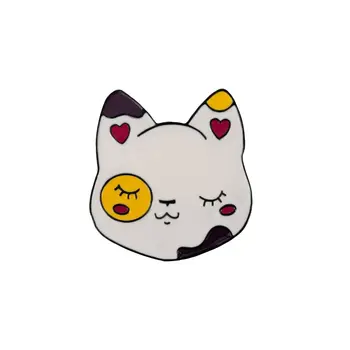 

Brooch jewelery Kitty 55188 (white, lock-pin, jewelery alloy)