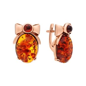 

Silver earrings with amber sunlight sample 925 test