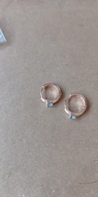 Pendientes de plata de ley 925 con circón azul y rosa brillante para mujer, joyería de aniversario para el Día de San Valentín