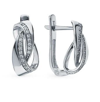 

Silver earrings with cubic zirconia sunlight sample 925 test