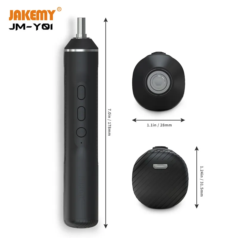 

JAKEMY JM-Y01 Portable Magnetic Cordless Electric Screwdriver Set DIY Power Tool for TV Laptop Household Repair