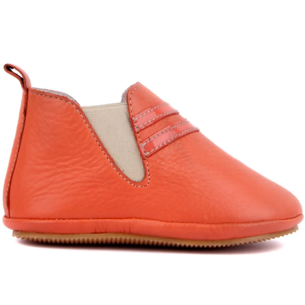 

Sail-Lakers Pomegranate Flower Color Leather Baby Shoe
