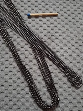 5 unids/lote, 3 tamaños, 1,5mm y 2,0mm y 2,4mm, 7 colores, cuentas plateadas, collar de cadena, Conector de cuentas de 65cm (25,5 pulgadas)