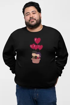 

Angemiel Wear Love In the Balloon Flying Lovers Black Men 'S Sweatshirt