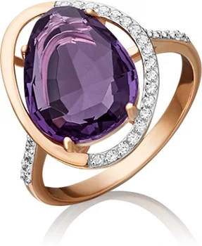 

Yuz platinum ring with amethyst and cubic zirconia Red Gold